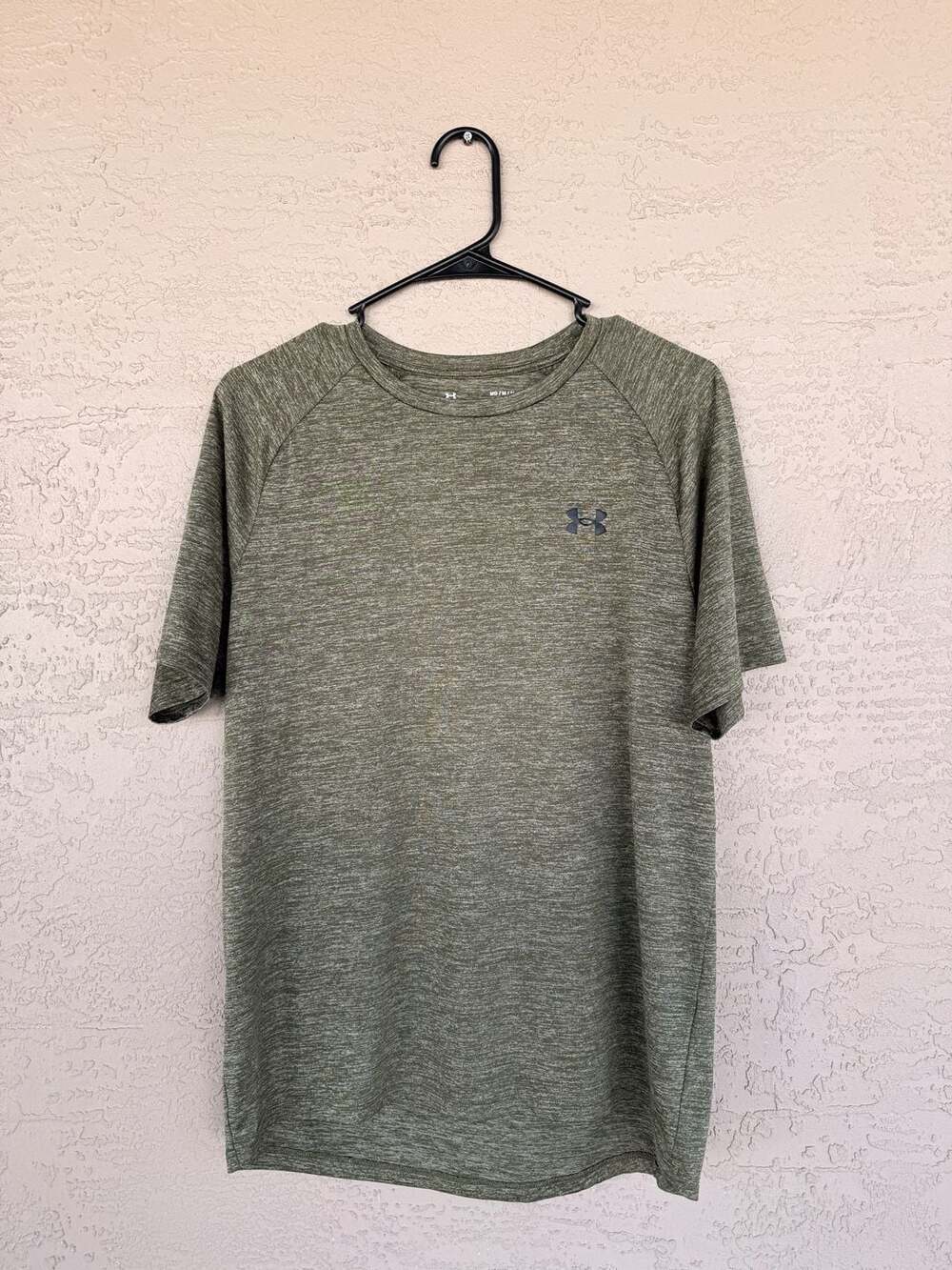 Under Armour Tech Tee Short Sleeve Workout Shirt, Olive Green, Men's Size M